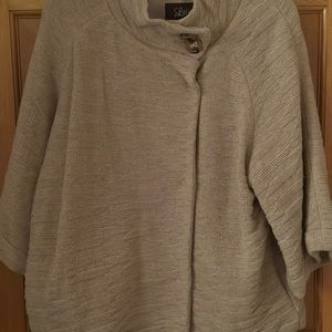 Luii Jacket Beige Knit 3/4 Sleeve Size Large Lined